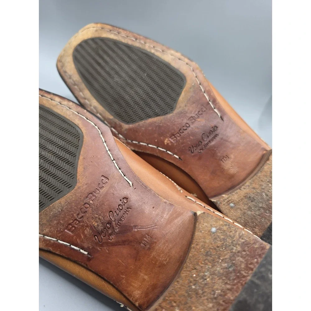 Bacco Bucci Studio Men's 11M Brown Leather Loafers Vero Cuoio Slip On Dress...